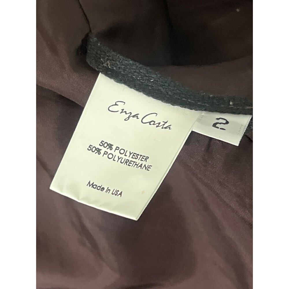 Enza Costa Soft Faux Leather Trouser Skirt in Espresso 2 Medium Womens Vegan - Picture 9 of 14